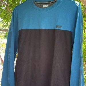 DKNY Blue and Black Long Sleeve Tee